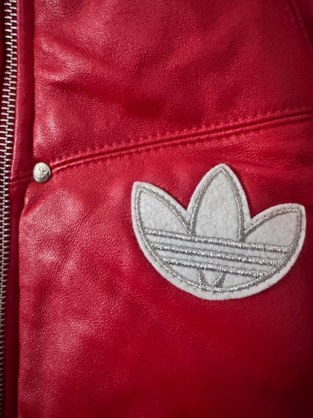 Adidas Originals Y2K Red Genuine Leather Puffer Jacket – Factory SAMPLE RARE M - Picture 14 of 14